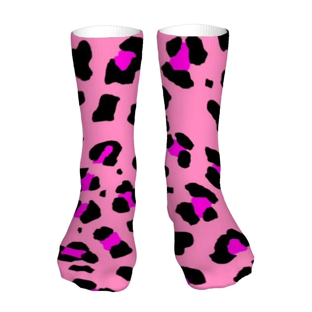 Leopard Print Mens Womens Funny Crew Socks Cool 3D Printed Design Socks Fashion Comfortable Basketball Socks