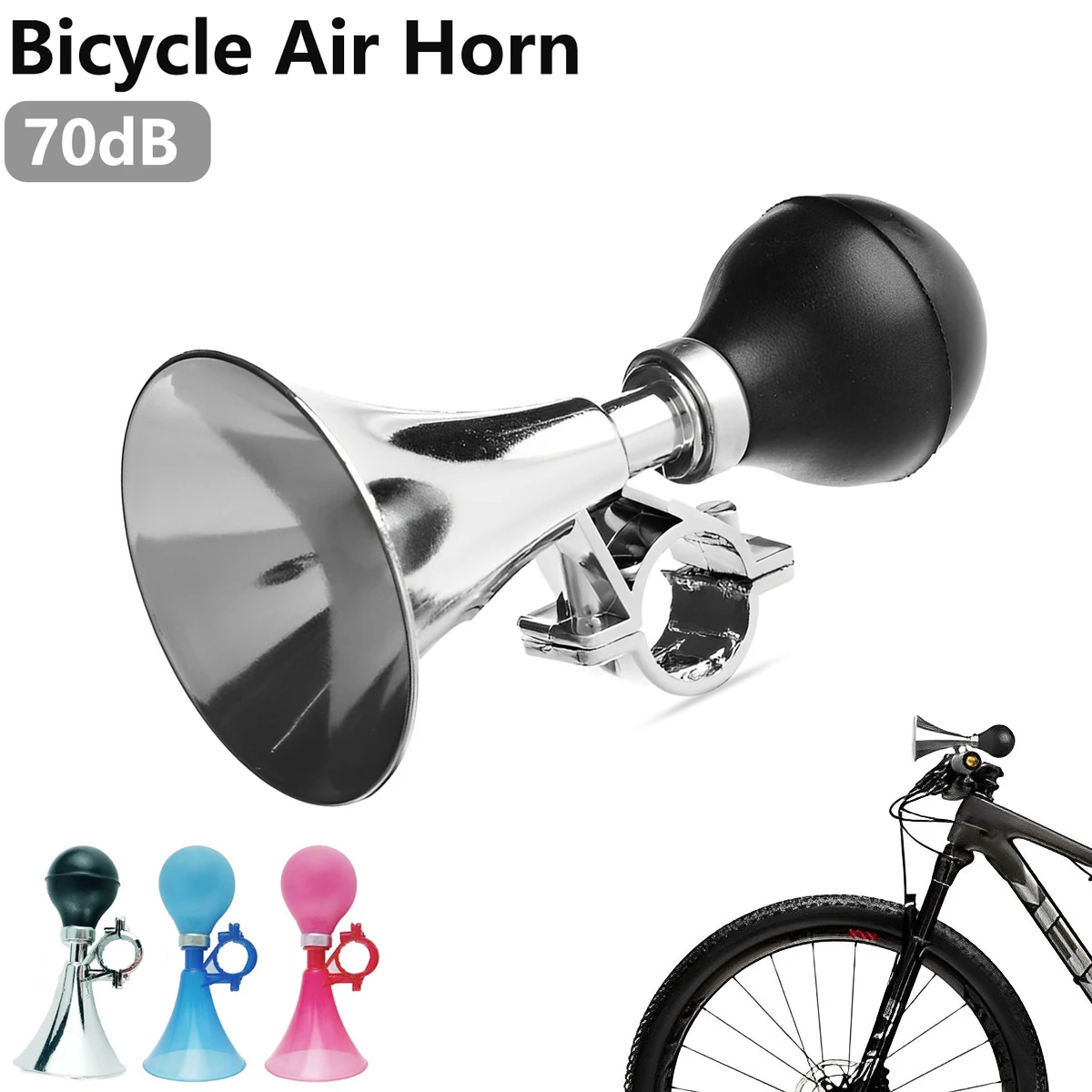 Trumpet Bike Horns Bicycle for Adults Loud Bell Kids Pink Blue Silver Girls Bells Mini Air Skateboard Accessories