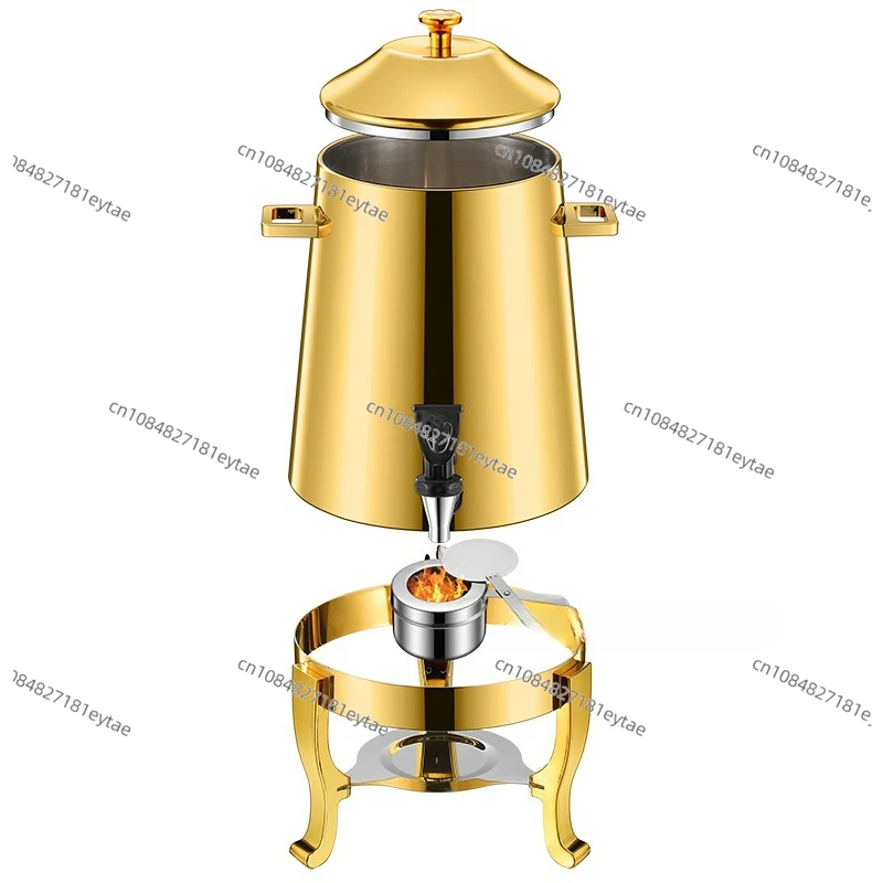 Buffet Commercial Retail 13L Hot Water Dispenser Tea Thermos Milk Dispenser Gold Copper Stainless Steel Coffee Urn