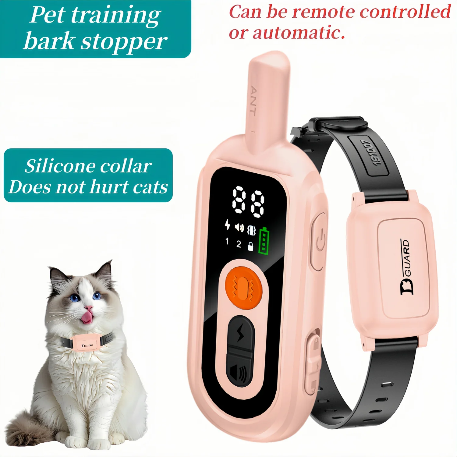 

YHLC 1100m Cat Shock Collar,Cat Training Collar with Remote,Cat Stop Meowing Collar, Remote Control/Automatic Anti-Meow for Cats