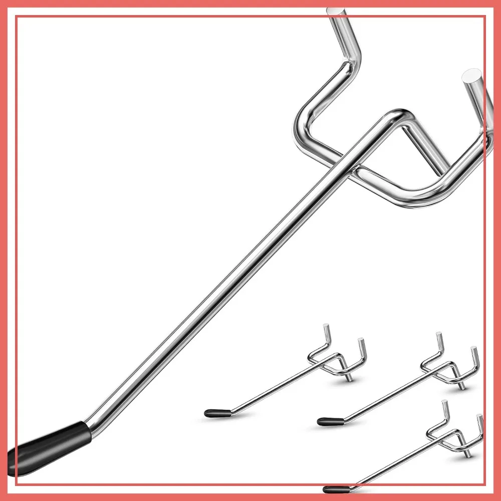 

25 Pack 4 Inch Pegboard Hooks for 1/8" Peg Board, Garage Workshop Storage