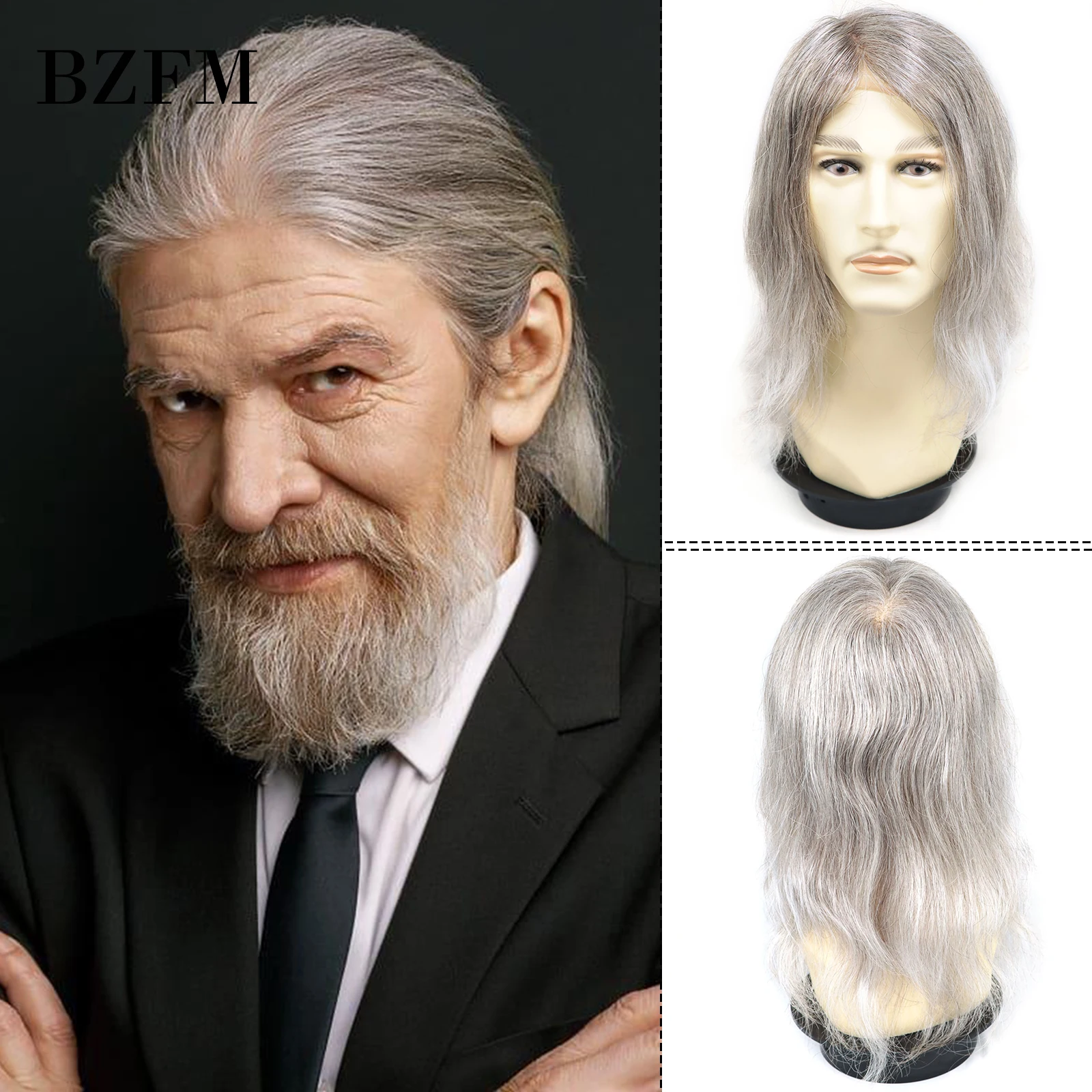 

12 Inch Long Straight Human Hair Men Toupee Mono Lace PU Toupee For Men 760# Human Hair Mens Wigs Replacement Systems Hair Piece