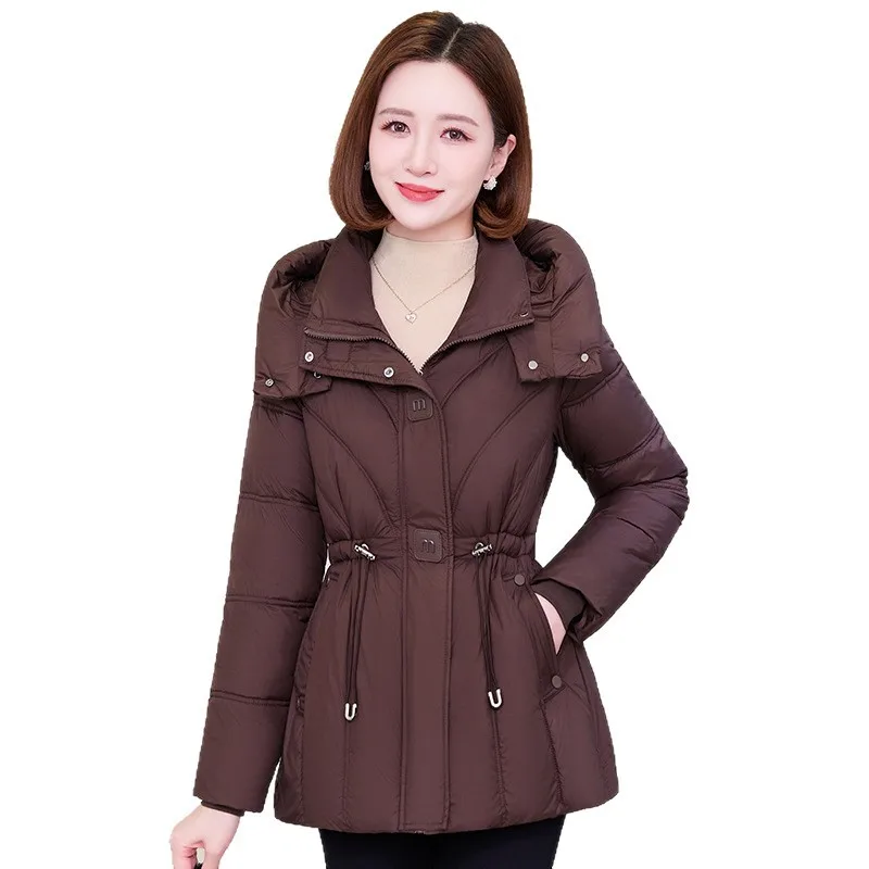 Novo inverno algodão-acolchoado casaco feminino parkas longo mãe embalado cintura moda para baixo jaqueta de algodão médio idosos overwear senhoras
