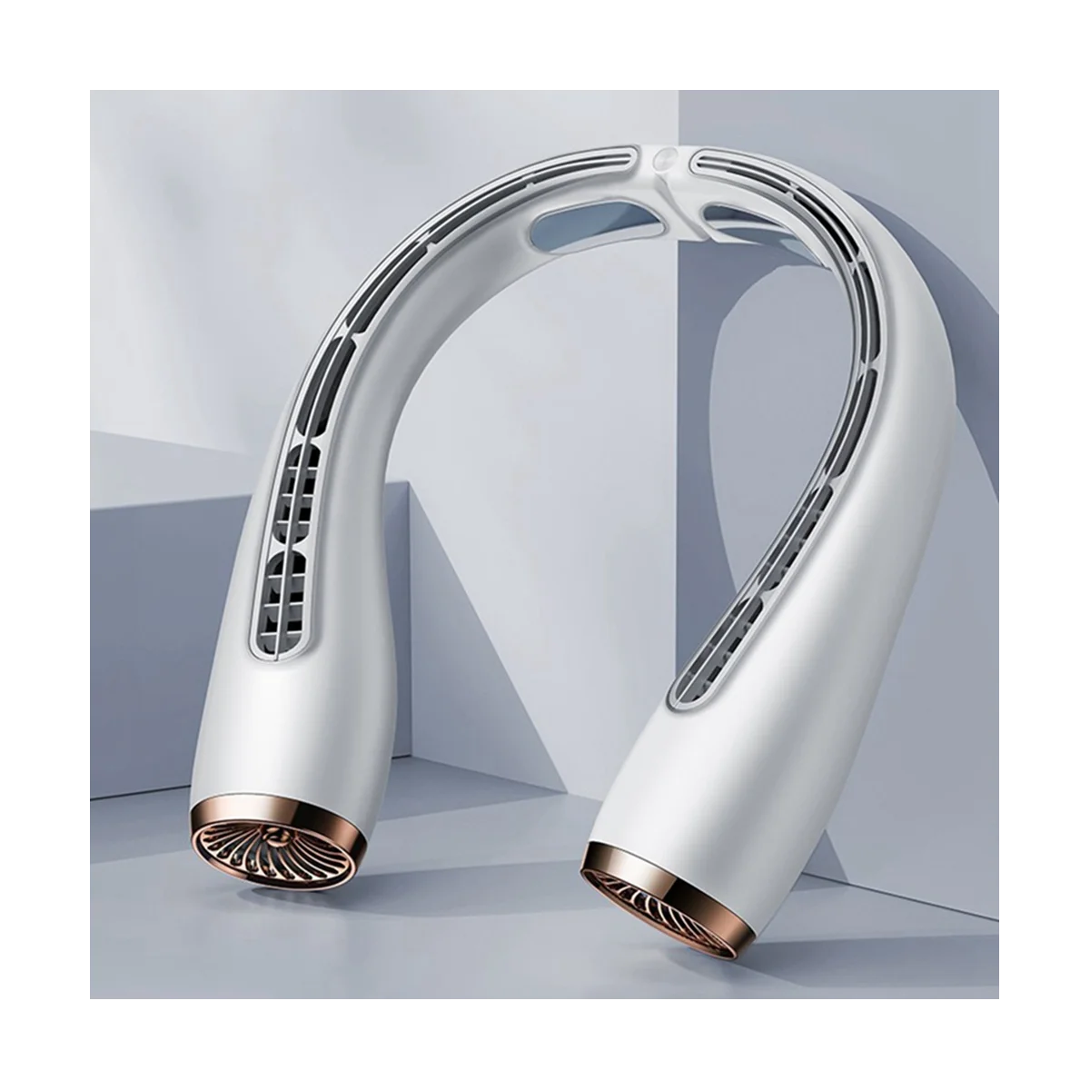 مروحة الرقبة المعلقة القابلة لإعادة الشحن USB المحمولة توربو بلا أوراق التبريد كسول مروحة الرقبة المعلقة