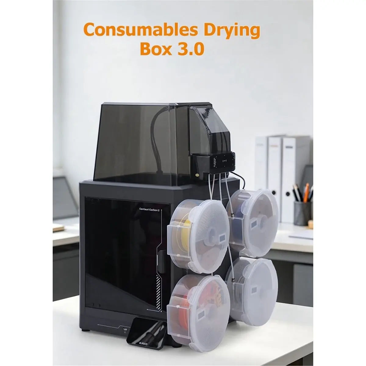 Airtight 3D Printer Filament Dry Box Smooth Feeding Storage Case for 1KG Filament, Wall-Mounted 3D Printer Dryer Box