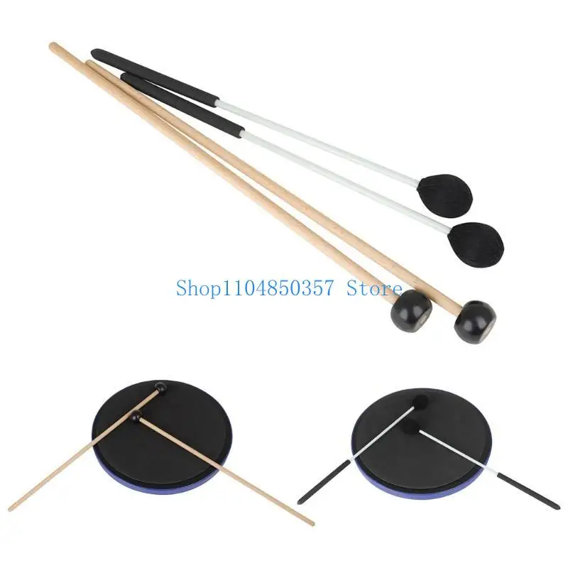 

652F 2pairs Marimba Drumstick Round Head Drum Sticks Percussion Mallets Durable