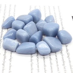 Natural Blue Angelite Quartz Crystals and Healing Stones, Tumbled Bulk Mineral Specime Gemstones, Home Aquarium Decoration Gift