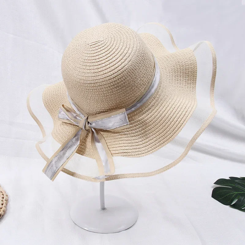 

2020 Summer Straw Hat Women Big Wide Brim Beach Hat Sun Hat Foldable Sun Block UV Protection Panama Bone Chapeu Feminino