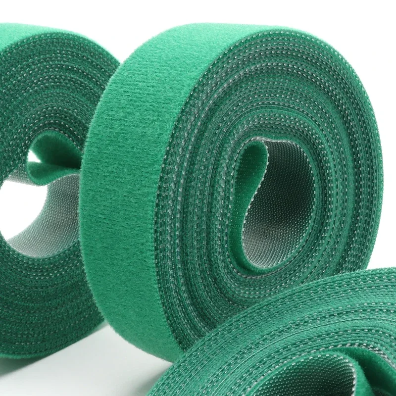 5m/roll Cable Ties Reusable Loop Bundle Self Adhesive Green Nylon Strap Organizer Clip Wire Holder Management Fastening Tape