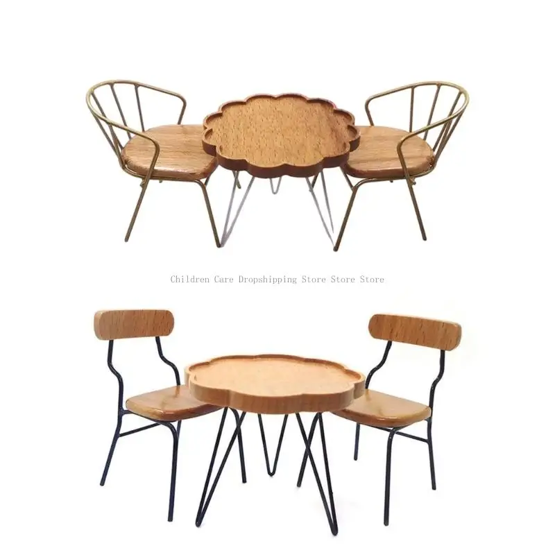 Table chaise loisirs en bois, ensemble figurines, meubles maison poupée pour construction créative le jeu