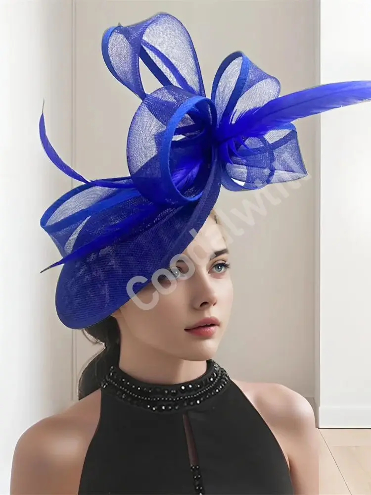 

Королевский Аскот Дерби Чародей Шляпа Женский Церковный Головной Убор Для Вечеринки Дерби с Перьями Головной Убор Женская Свадебная Сетчатая Вуаль Шапка