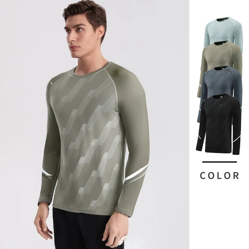 

New Autumn Winter Round-neck Comfortable Training Gym Fitness Sports T-shirt Top Outdoor Casual Running Quick-drying Clothes Men