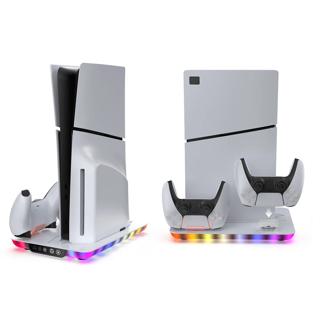 FOR PS5/PS5 SLIM Stand Cooling Charging Station with 3-Level Fan  Controller Charger For Disc & Digital Console Accessories