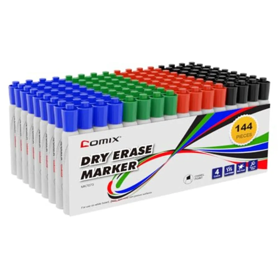 

Dry Erase Markers Assorted 4 Sets of 36 Markers 144 Markers Total Chisel Tip Whiteboard Makrers for Classroom Teachers Office S