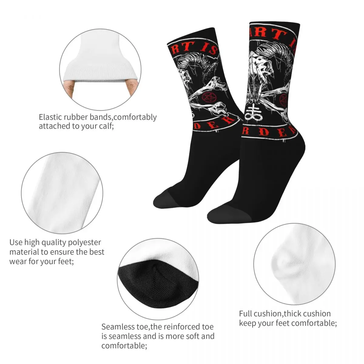 Men Thy Art Is Murder Deathcore Band Socks Warm Fashion Death Metal Socks Hip Hop Merch Middle TubeStockings Birthday Present