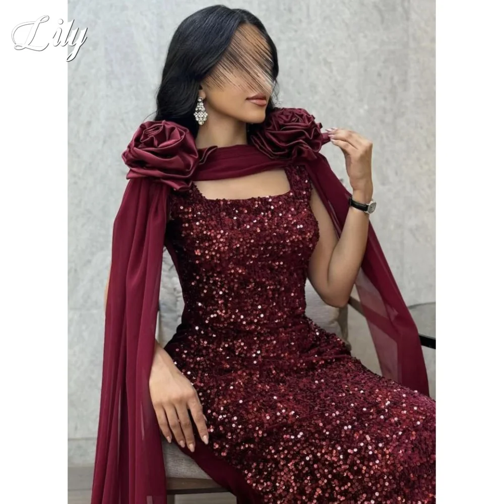 

Блестящее бордовое вечернее платье с вырезом на рукавах и накидкой Вечернее платье с пайетками فساتين السهرة Платье для выпускного вечера по индивидуальному заказу
