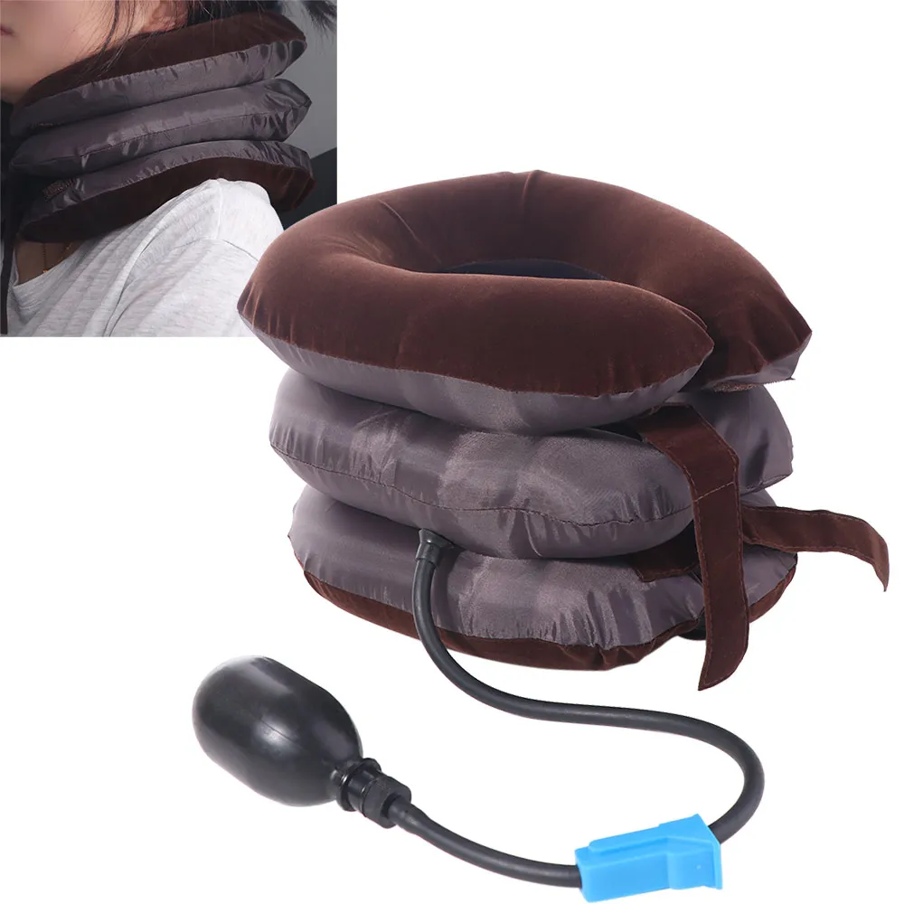 

3-layer Inflatable Air Neck Stretcher Comfortable Protection Neck Traction Apparatus Device Prevent Cervical Forward Leaning