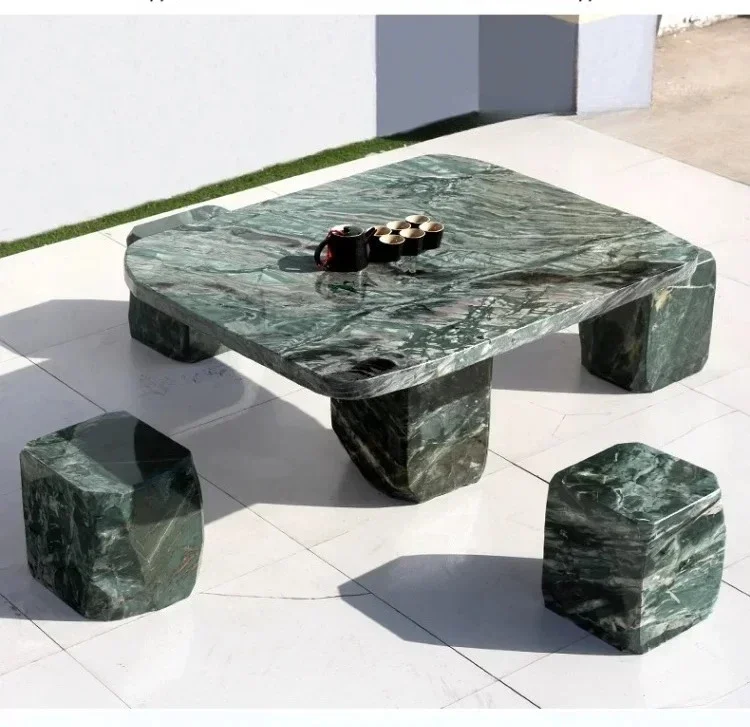 

Чайный столик Jade Head, домашний шахматный стол, стол из натурального камня Дали, стул