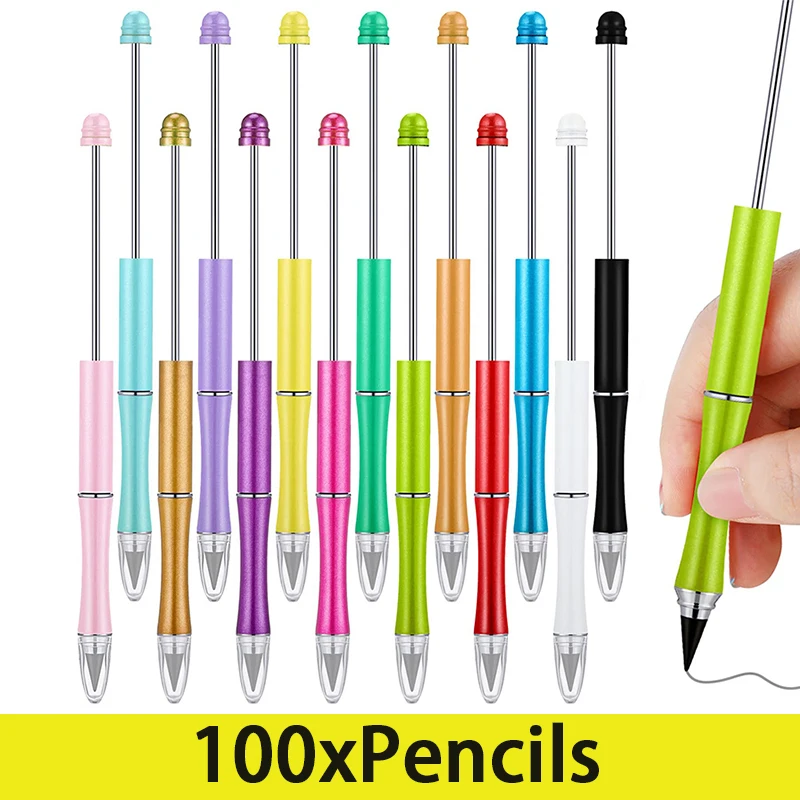 100Pcs Bead Infinity Pencils No Sharpening Eternity Pencils No Ink Unlimited Pens Art School Stationery Supplies