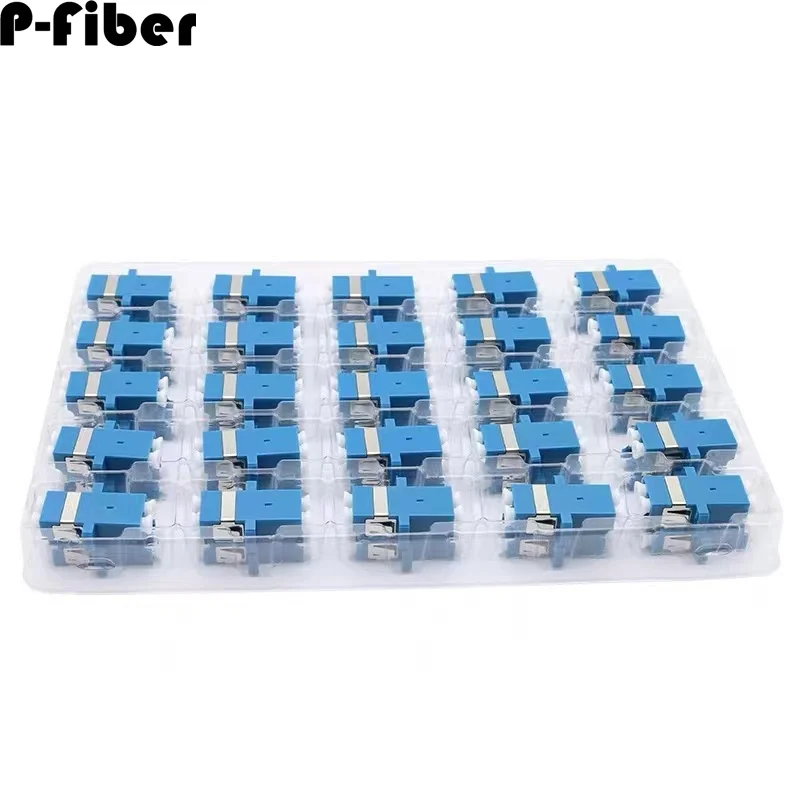 LC adapter 10pcs singlemode blue duplex optical fiber connector LC/UPC APC ftth fiber optic coupler P-FIBER high quality