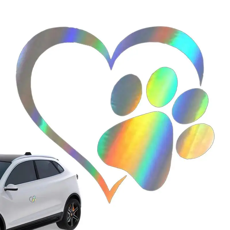 Wall Sticker Print Pet Paw With Heart Dog Cat Vinyl Decal Car Window Bumper Wall Sticker Decor For Home Wallpaper Cute ﻿