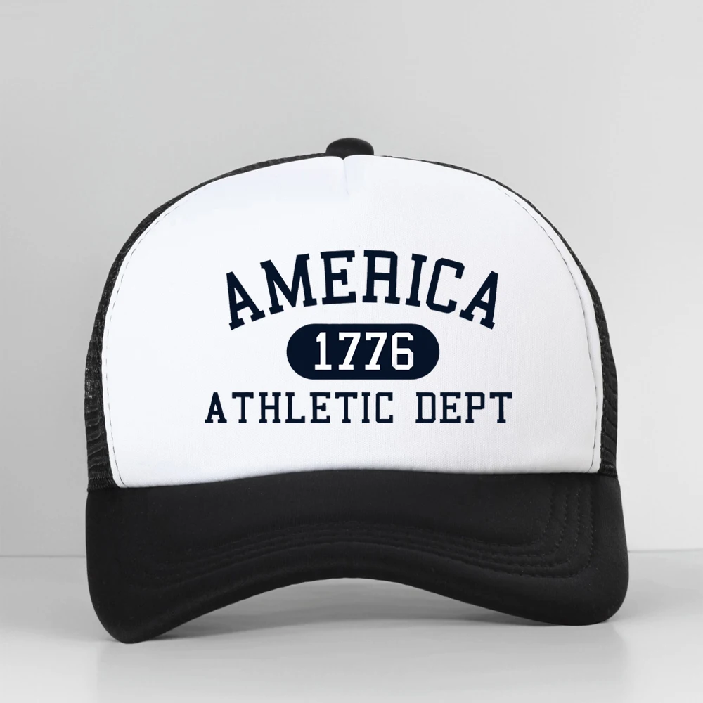 

America 1776 Athletic Dept Letter Baseball Cap Mesh Breathable Snapback Adjustable Outdoor Spring Autumn Sports Hat