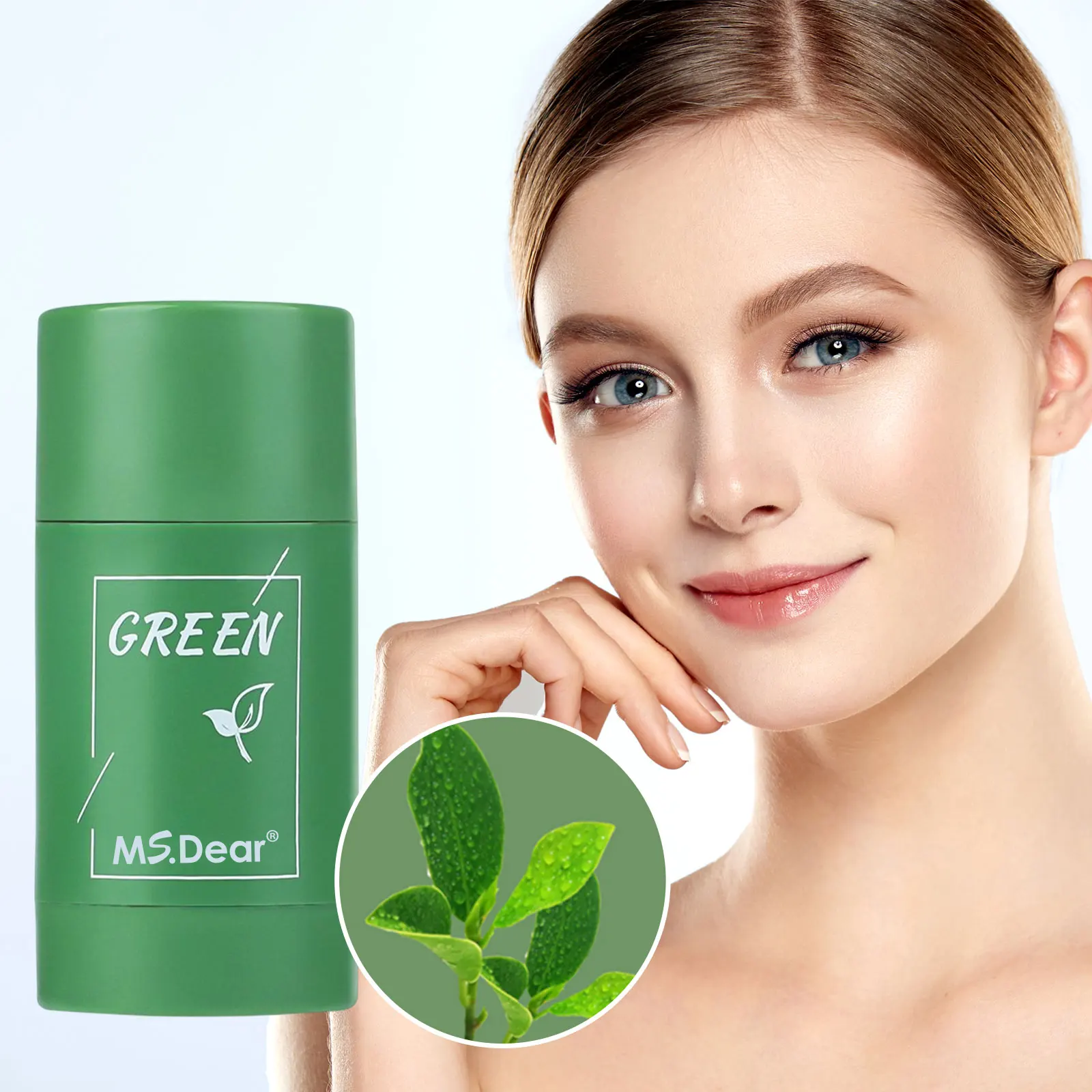 40g Remove Blackhead Green Tea Solid Mask Cleans Pores Stick Facial Blemish Black Dots Shrink Pores Skin Care Cosmetics Dropship