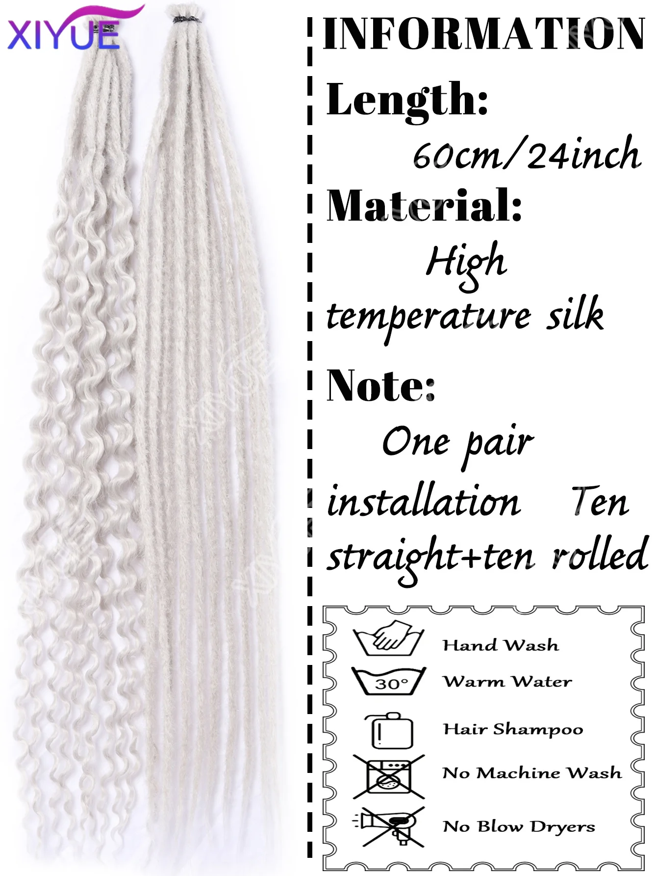 XIYUE Water Wave Braid Hair Deep Wave Braiding Hair Extension Synthetic Straight & Water Wave Crochet Braiding Hair