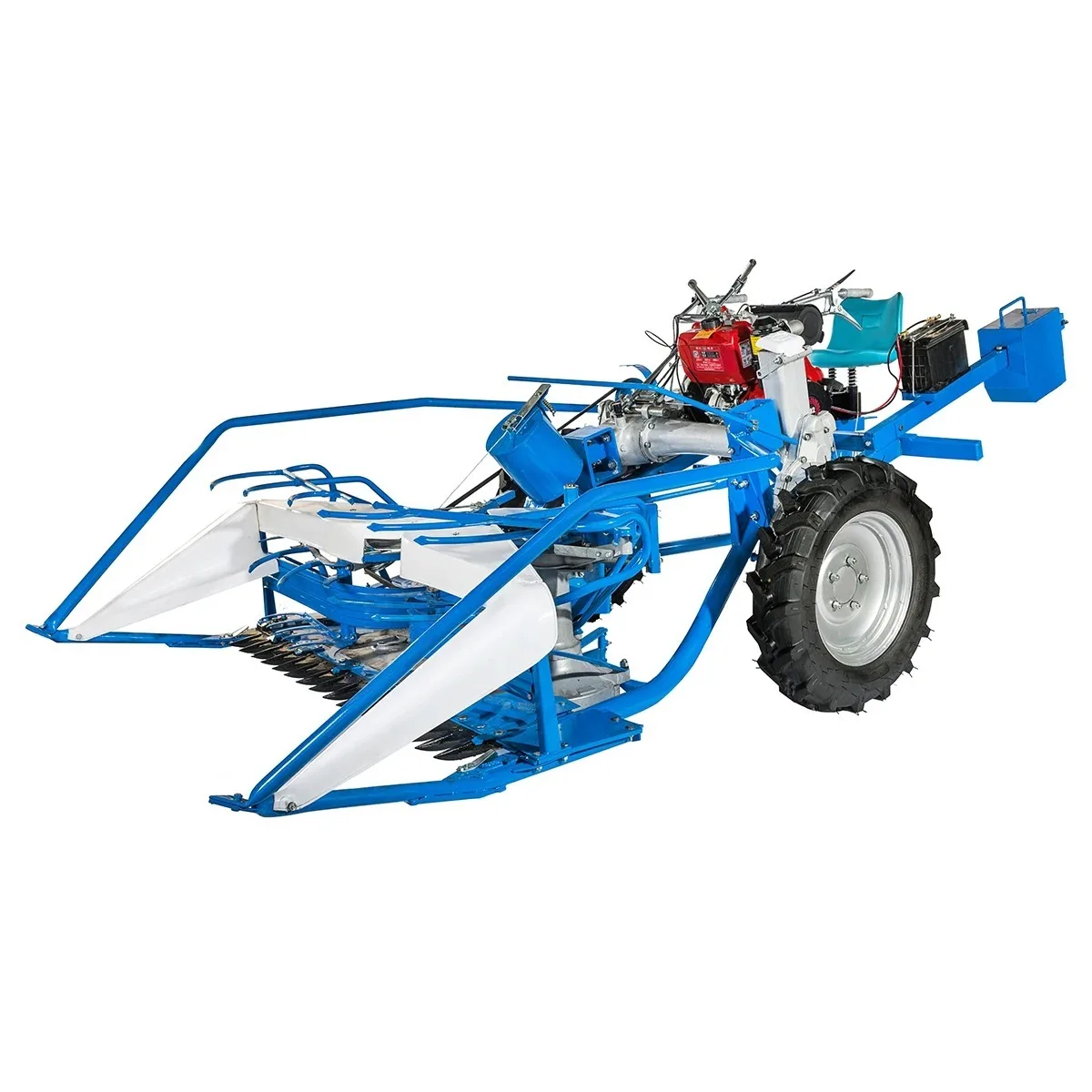 Small Automatic Mini Rice Reaper Harvester Machine with Petrol Motor for Paddy Field Grain Harvesting High Productivity