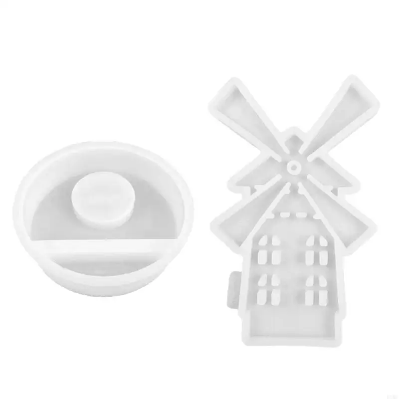 House Windmill Candlestick Mold Silicone Holder Mould Easy to Demold Decoration Moulds Gypsum Home Ornaments