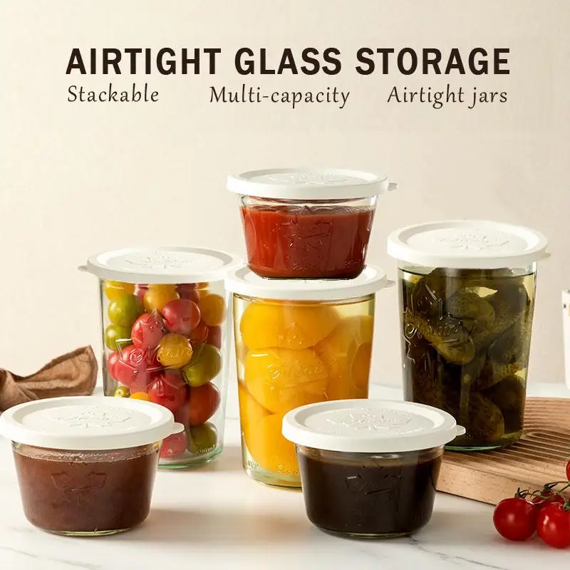 27oz 800ml Wide Mouth Glass Canning Jars with Airtight Lids Leakproof BPA Free Food Storage Containers Measurement Marks Fermentation Jar for Sourdough Starter Pickling Kitchen Pantry Organization