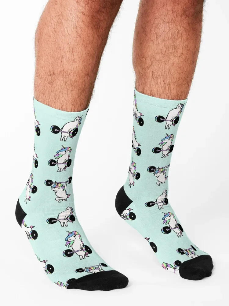 LIFTING-Unicorn Socks para Homens e Mulheres, Non-Slip, Bright Garter