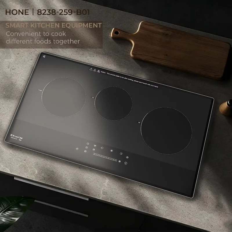 Airo Flat Cooking Surface 3 Burner Hybrid and Induction Hob Induction Cooker built-in smart stove
