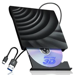 External Blu ray Drive USB 3.0 Portable BD/CD/DVD -/+RW Player Reader Burner for Laptop PC Computer Notebook Windows Mac