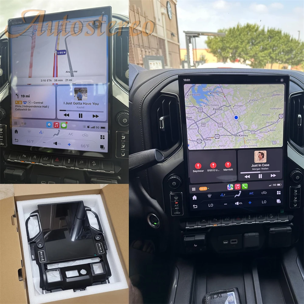 15.6 Android Carplay For GMC Sierra Chevrolet Silverado 2019 2020 2021 2022 2023 Car GPS Navigation Radio Multimedia Head Unit - Image 3