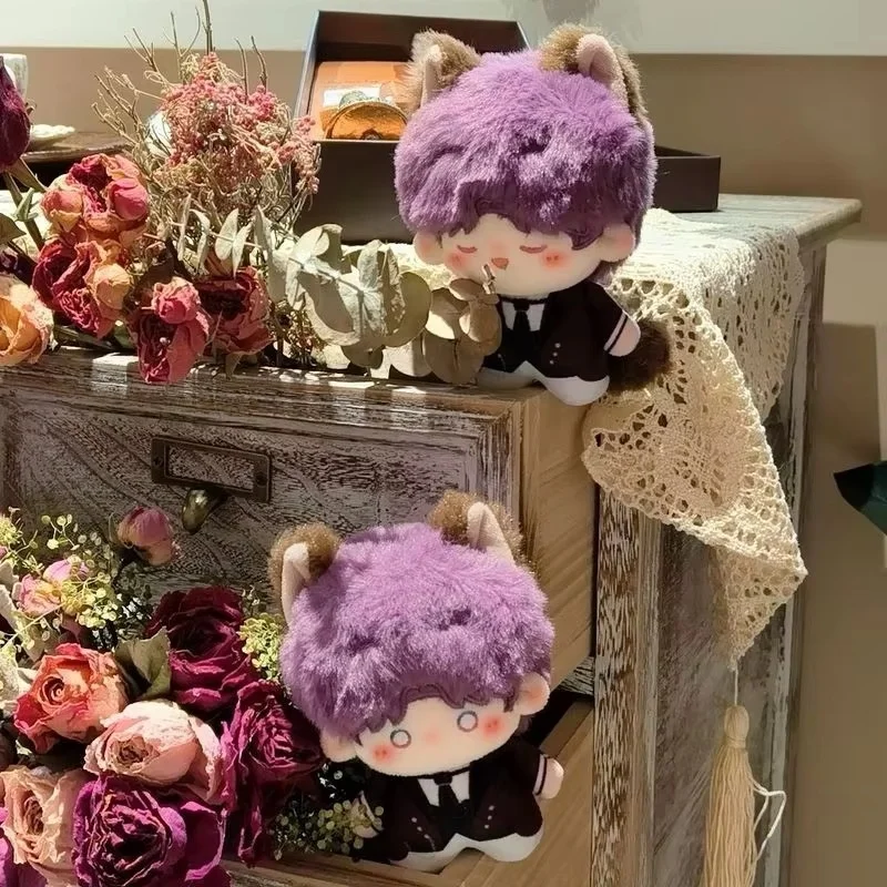 

10cm Game Love And Deepspace Rafayel Cosplay Cat Ear Tail Plush Doll Stuffed Toy Fluffy Maumet Puppet Toys Girl Friend Gift Doll