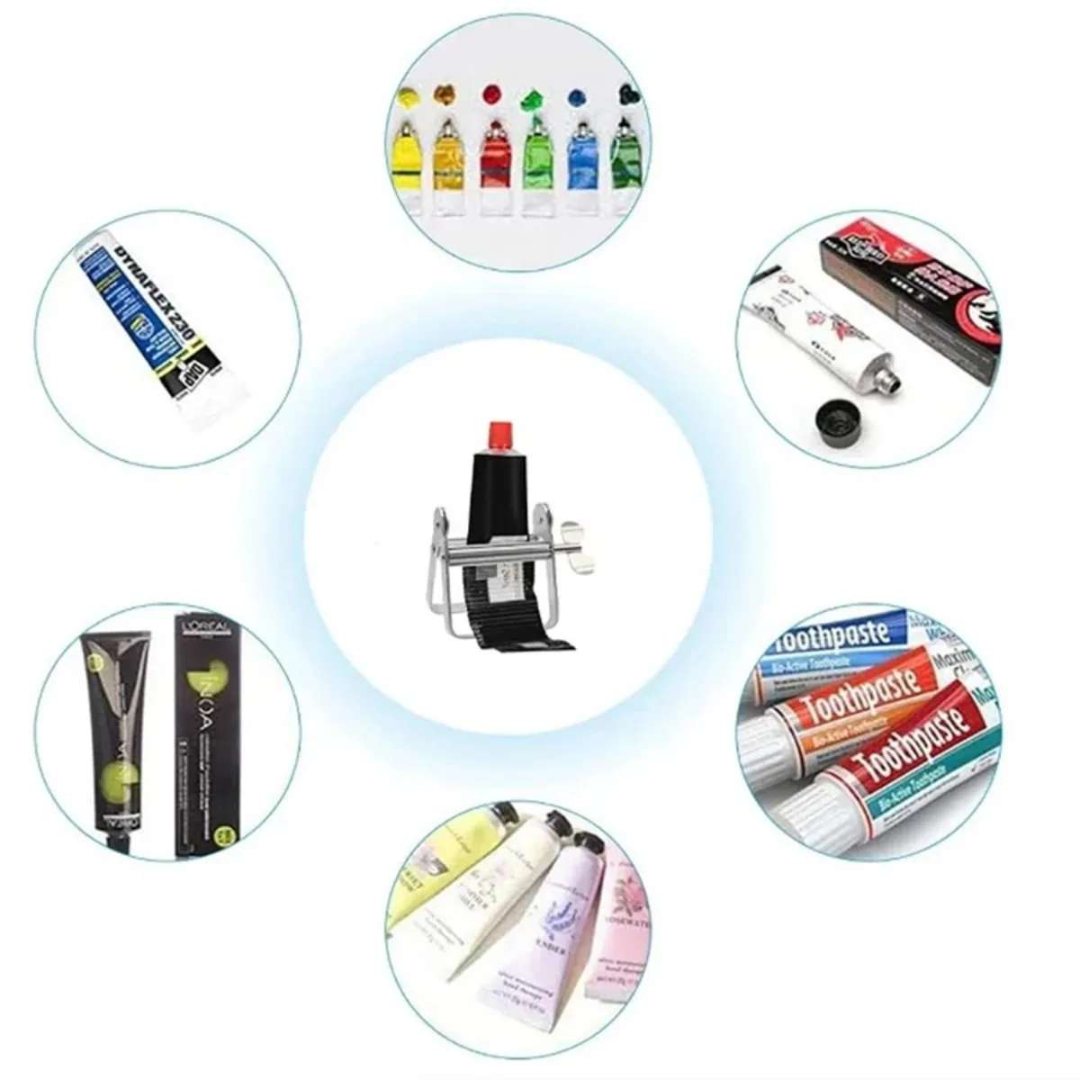 Metal Tube Squeezer Multifunctional Wringer Roller Dispenser for Toothpaste Hair Dye Paint Tubes Large Capacity Squeeze Tool view 4