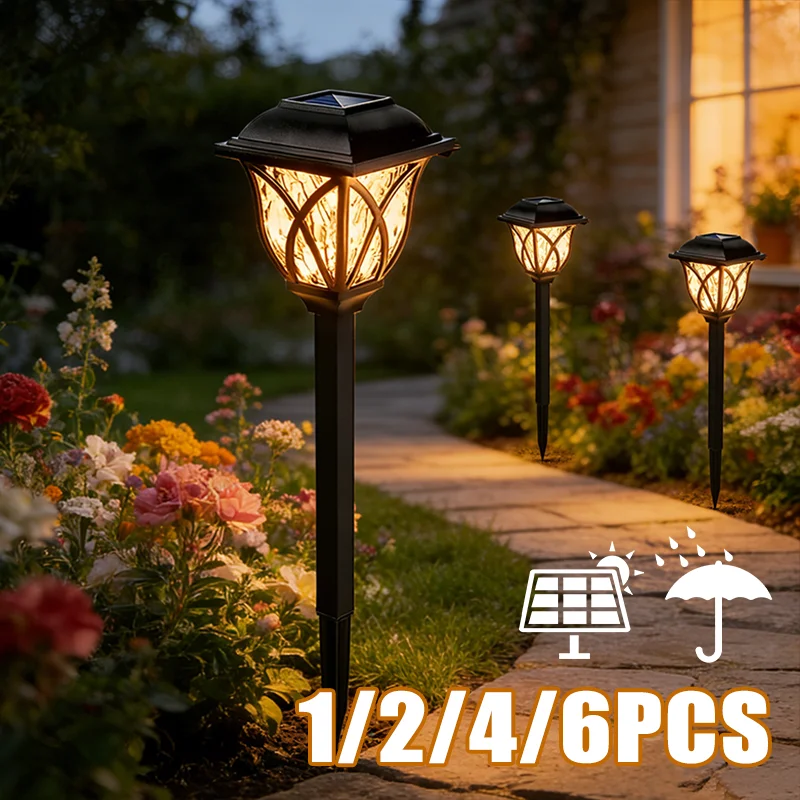 Outdoor LED Solar Lawn Lights Warm/White Light Design Villa Courtyard Walkway Landscape Decorative Lamp for Garden Patio
