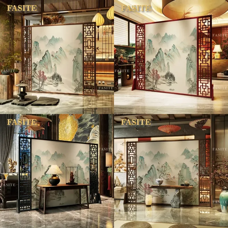 For Solid Wood Landscape Screen Fence Home Hotel Office Porch Partition Background Decoration Shelter