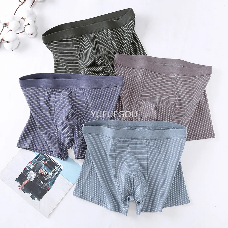

100% Cotton Men's Boxer Shorts 1 Pack Mid Rise Loose Fit Plus Size Underwear XXL-9XL Breathable Plain & Striped Prints