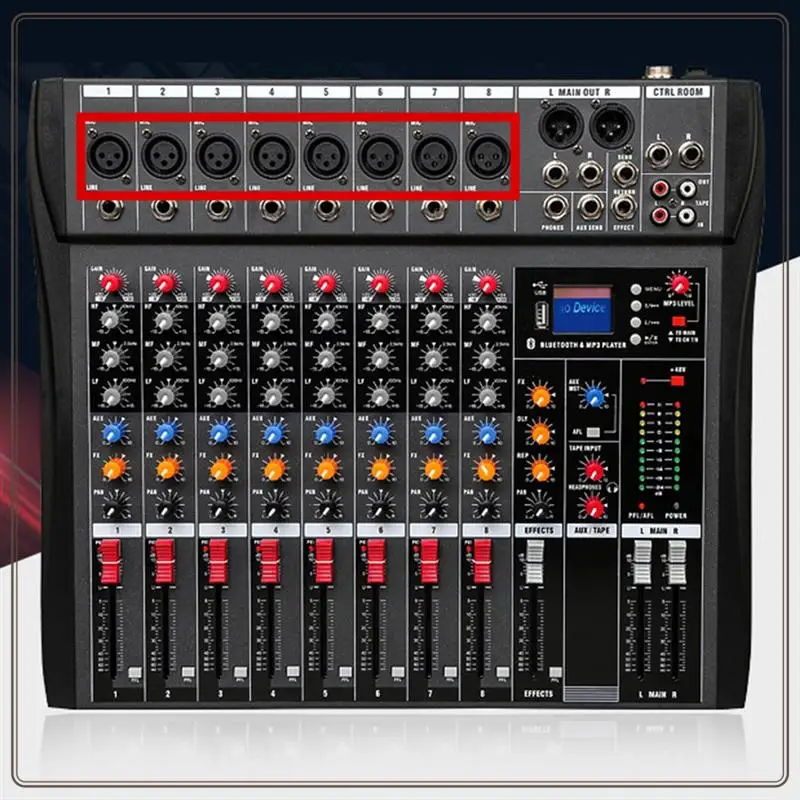 

CT80 Professional Audio Mixer 8-Channel Bluetooth USB Effect 48V Recording Sound Mixer Console