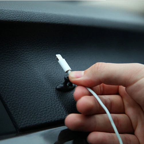 10Pcs Car Mobile Phone Cable Manager Headphone Charger Line Clasp Clamp Self Adhesive Holder Auto Interior Clip Accessories