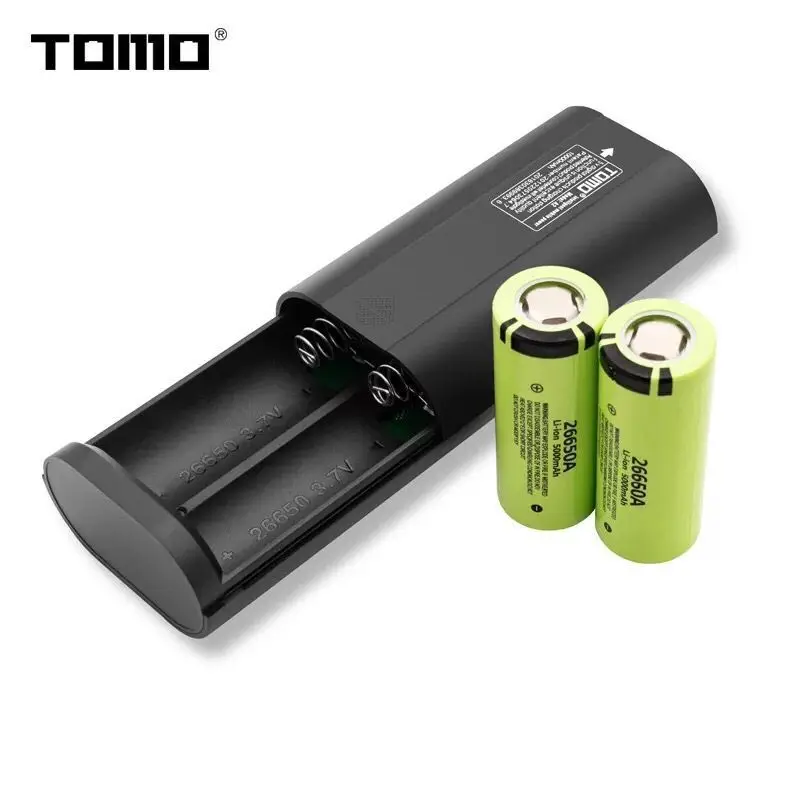 TOMO A2 26650 Battery Charger USB 2 Slots 3.7V DIY Power Bank Storage Case Lithium Battery Box Holder for 2 x Li-ion Batteries