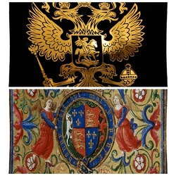 Russian Federation Gold National Emblem And The Arms Of Henry Viii Royal Crest Tapestry By Ho Me Lili For Livingroom Decor