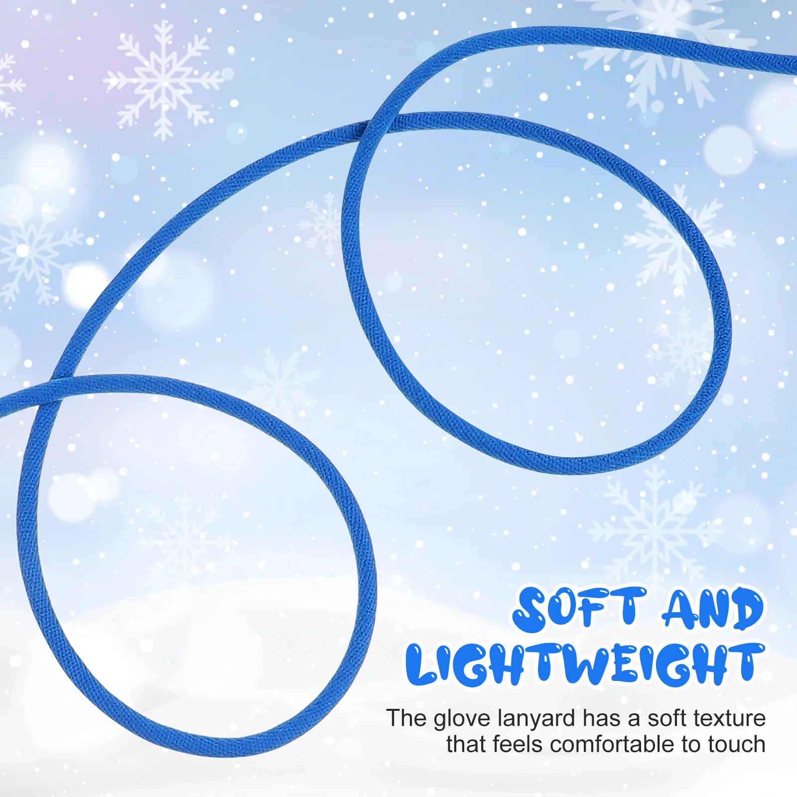 قطعتان من قفازات التزلج مع حبل قفازات شتوية ناعمة ومريحة مع مشبك قفاز مرن باللون الوردي والأزرق #2