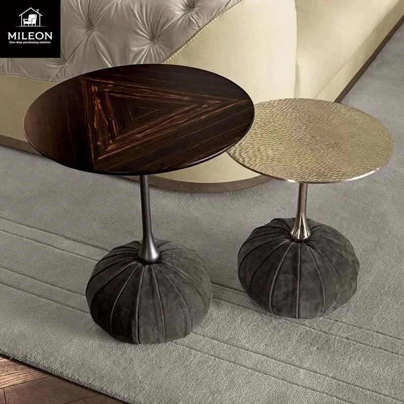 High-quality Modern Luxury Metal Side Table Italian Design Marble Hotel Living Room Small Coffee Table Custom-made