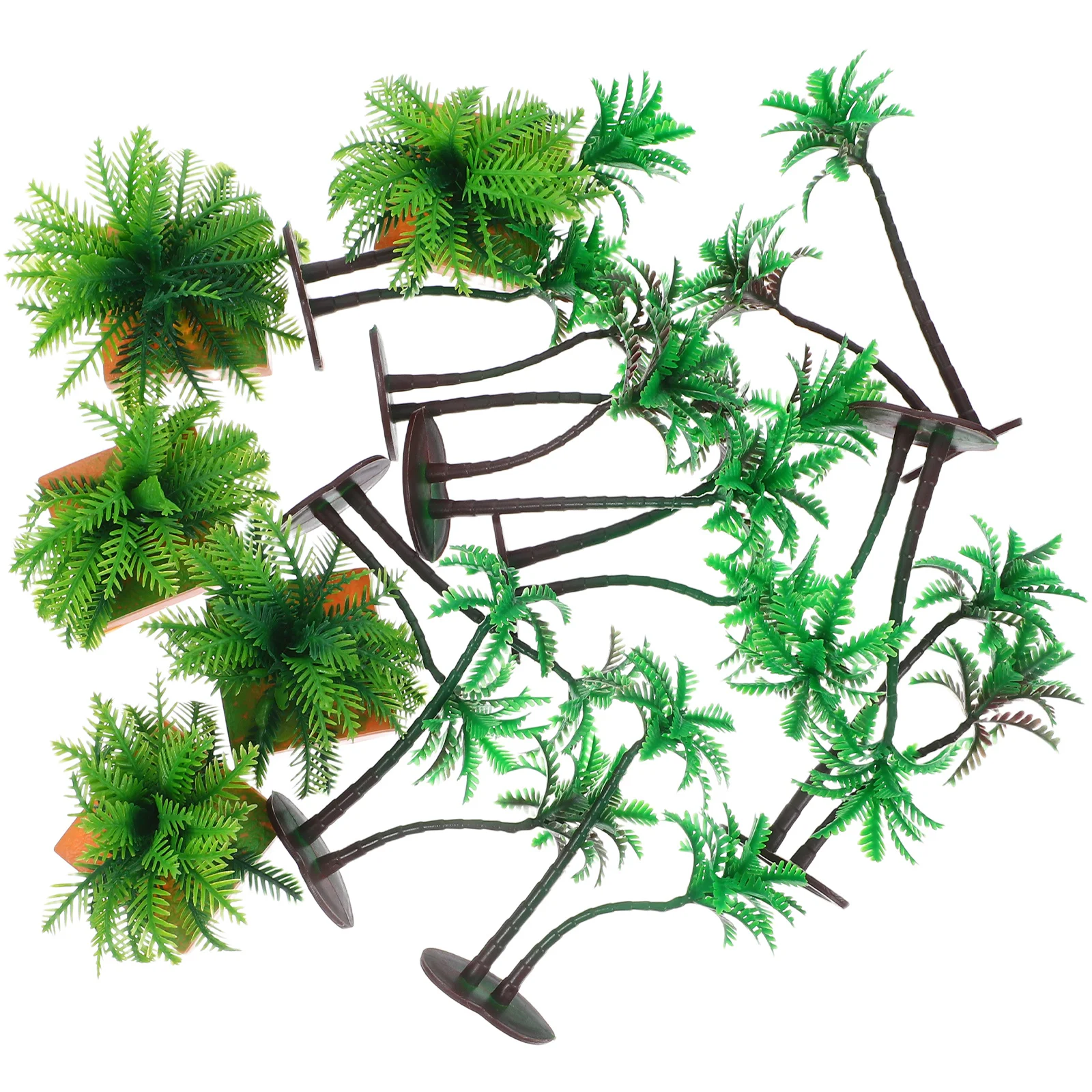 

15Pcs Realistic Coconut Palm Trees Artificial Green Mini Palm Tree for DIY Miniature Beach Scene Decor Sand Table Accessories