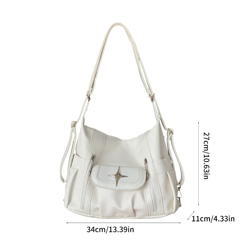 E74B Versatile Backpack PU Leather Crossbody Bag for Various Occasions Shoulder Bags