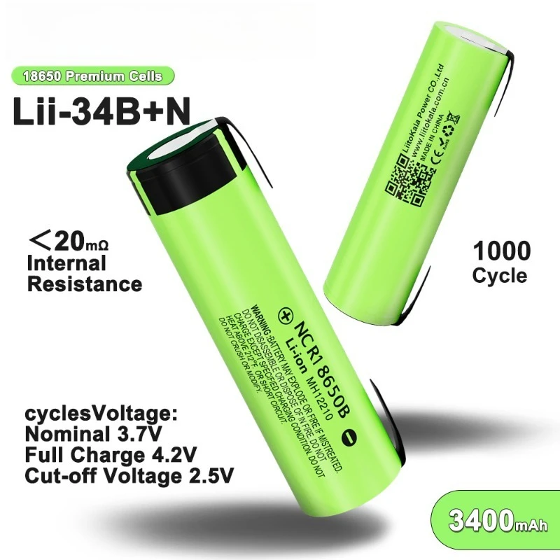 18650B 34B 3400mAh 3.7V Lithium Battery for Insect and Rodent Repellent Smart Trash Can Face Slimming Device Camping Lamp