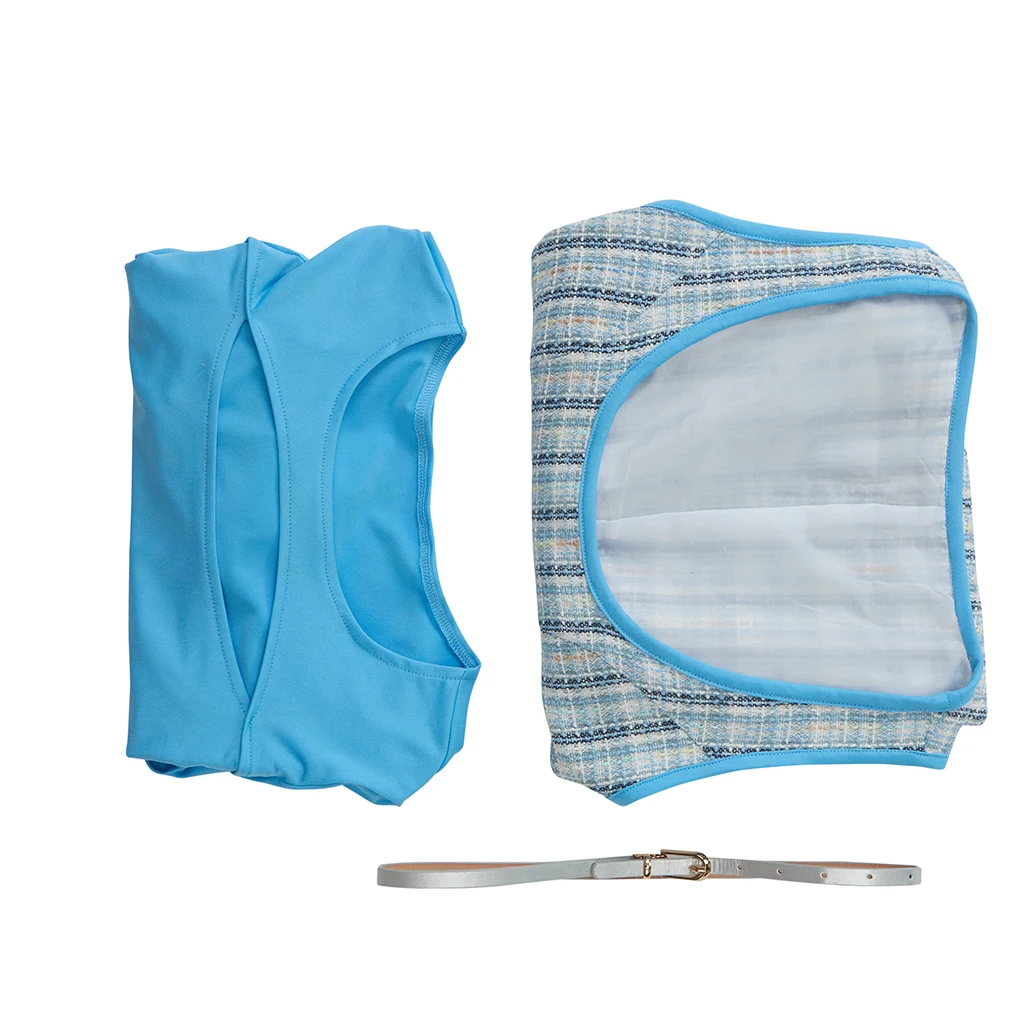 

Musical Broadway Wiz Dorothy Cosplay Costume Sexy Women Gothic Blue Mini Dress Halloween Theatre Stage Performance Suit